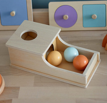Object Permanence Box with Colorful Ball Drop Feature