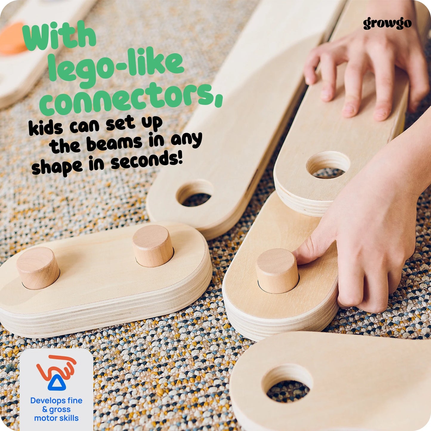 Balance Beams Set 2 in 1 Inspired by Montessori