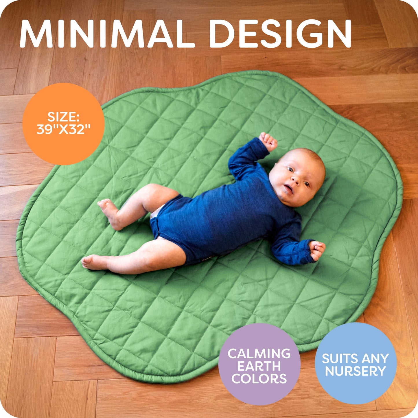 Cotton Baby Play Mat – Soft, Non-Toxic, Cushioned Activity Mat for Infants & Toddlers, Machine Washable, Large Size